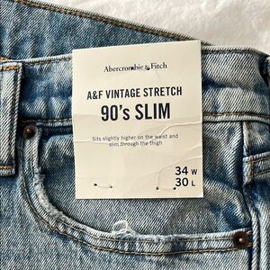 Abercrombie & Fitch Vintage Stretch 90’s Slim Light Blue Jeans 34W x 30L Men’s